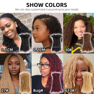 Extensiones de Cabello Humano de Lujo de 8-20 Pulgadas, Sister Locks Hechas a Mano, Interlock Locs con Puntas Rizadas, Microlocs, Dreadlocks Suaves Permanentes, Cabello Virgen - Product Image 6