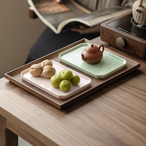 Ceramic Tea And Snack <b>Plate</b> Rectangle Porcelain Teapot Holder Tea Brewing Tray Fruit Platter - Product Image 1