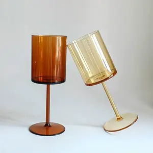 كؤوس نبيذ بلاستيكية ذهبية وردية زرقاء بنية أنيقة لحفلات الزفاف والمناسبات - Product Image 4