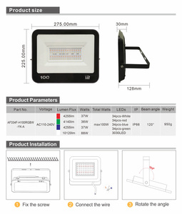 High Brightness Ip66 50W Outdoor Remote Control Flood <strong>Lights</strong> <strong>Multi</strong> Colour Rgb Aluminum <strong>Led</strong> Floodlight Garden <strong>Light</strong>