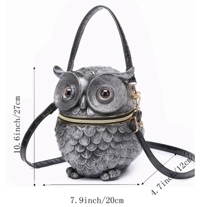 Bolso de Noche de PU con Diseño Único de Búho para Mujer, Cartera de Mano Vintage con Cremallera y Asa Superior, Ideal para Fiestas, Galas y Regalos de Cumpleaños - Product Image 4