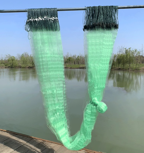 Redes de pesca Premium PA6 de nailon de <span class=keywords><strong>tres</strong></span> capas portátiles, red de enmalle y fundición de doble nudo para atrapar peces, camarones, cangrejos - Product Image 2