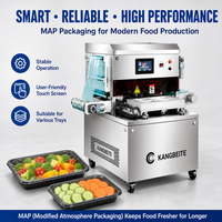Máquina de Envasado en Atmósfera Modificada (MAP) para Ensaladas Frescas, Selladora de Bandejas con Inyección de Gas para Vegetales
