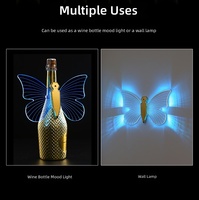 Bâton lumineux LED acrylique papillon avec effets scintillants et stroboscopiques pour bars et clubs