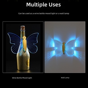 Bâton lumineux LED acrylique papillon avec effets scintillants et stroboscopiques pour bars et clubs - Product Image 3