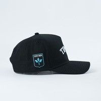 Casquettes structurées personnalisées noires avec broderie 3D, casquettes à 5 panneaux, 100% coton, casquettes snapback