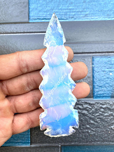 Puntas de Flecha de Opalita Talladas a Mano con Diseño Hermoso, Puntas de Lanza de Cristal Iridiscente, Decoración Curativa, Exhibición de Piedras Preciosas Coleccionables - Product Image 6