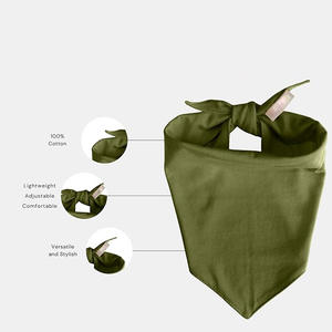 בנדנה לכלב/חתול, דו צדדית, ירוקה, בסגנון בוהו, מכותנה נושמת, לכל עונות השנה, אופנתית. - Product Image 3