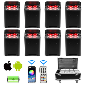 Không thấm nước uplight Pin DJ Disco rửa không dây DMX Wifi đám cưới IP65 giai đoạn dẫn mệnh Ánh sáng 4x10W rgbwa + UV thông minh BAT - Product Image 1