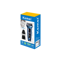 Kit de toilettage pour homme Kemei Km-6541 sans fil 3-en-1, rasoir à grille 600 mAh, tondeuse nez homme, tondeuse à lame en acier inoxydable fonctionnelle USB