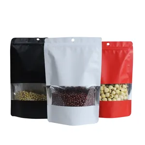 Recyclable Matte Plastic Nut Tea Food Packaging Custom Logo Biscuit Bag Aluminum Foil Pouch with Window