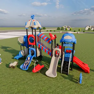 Parque de diversões comercial para crianças ao ar livre, escorregadores de plástico para crianças