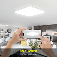Plafonnier LED Économe en Énergie 36W Ultra Mince IP44 Étanche Carré/Rond CCT 6500K pour Éclairage Intérieur Chambre