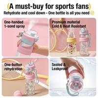 Bouteille d'eau sport 2-en-1 avec pulvérisateur rafraîchissant, sans BPA, 800 ml (27 oz), personnalisable avec logo, idéale pour événements, promotion d'entreprise et cadeaux d'entreprise.