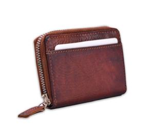 Portefeuille en cuir véritable avec fermeture éclair pour hommes porte-cartes de crédit et d'argent meilleur cadeau pour hommes sac à main en cuir pleine fleur produit OEM et FBA - Product Image 1