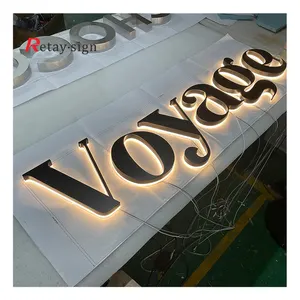 Aangepaste meerdere maten in Shop Office Mall lobby 3d logo metaal acryl led backlight teken