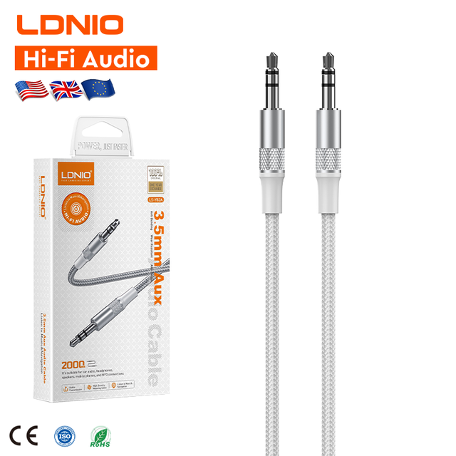 LDNIO LSY82A DAC Audio Chip Pure Copper Wire Core High Density Weaving Hi-Fi Audio USB Data Cable for Connected to Speakers