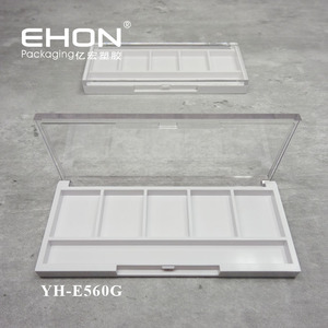 5 Color Slim Rectangle <b>Slime</b> Eyeshadow Palette Container White ABS Plastic Cosmetic Blush Cases Clear Lid for Makeup - Product Image 1