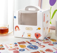 Boîte à gâteau en papier personnalisée avec poignées, boîte pliante avec fenêtre transparente en PET, boîtes de boulangerie pour gâteaux