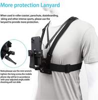 Ceinture de Fixation Corporelle 5 en 1 Portable pour Caméra, Sangle de Poitrine Réglable avec Support Téléphone