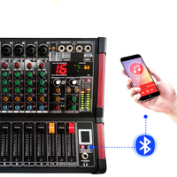 Console de mixage numérique mini professionnelle 4/6/8 canaux avec alimentation fantôme 48V Bluetooth USB pour scène, studio et enregistrement