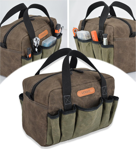 Bolsa Organizadora de Herramientas de Lona Encerada de 14 Bolsillos, Personalizable, Almacenamiento de Herramientas de Alta Calidad, OEM - Product Image 4