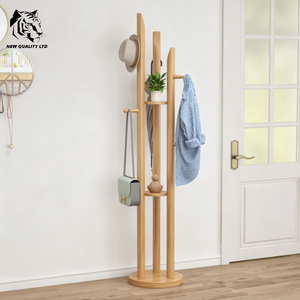 china supplier cheapest customization in stock ready to ship floor clothes rack new designed bedroom furniture wood coat rack - Product Image 1