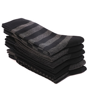 Jingwen <span class=keywords><strong>Chaussettes</strong></span> rayées noires en coton d'affaires pour hommes de <span class=keywords><strong>grande</strong></span> <span class=keywords><strong>taille</strong></span> - Product Image 5