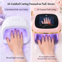 Lampe à ongles LED UV intelligente AI avec reconnaissance des ongles, écran tactile 5,5 pouces, commande vocale 29 langues, séchoir à ongles en gel professionnel