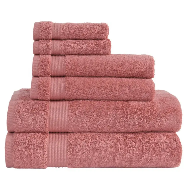 SIGH-Toalla de algodón de lujo con absorción de agua, Toalla de baño roja de 27x54 pulgadas para spa y hotel