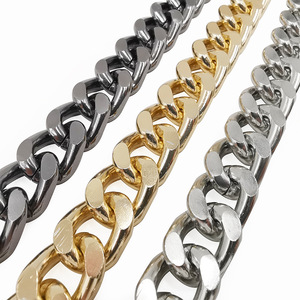 Cadena de Metal de Aluminio Electrochapada de Cuatro Lados Pulidos, Cadena Decorativa para Bolsos DIY, Accesorio para Bolsos de Hombro y Bandolera - Product Image 1