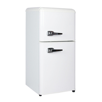 Réfrigérateur rétro esthétique 156L Réfrigérateur rétro intemporel Réfrigérateur de style héritage avec poignée Mini-bar réfrigérateur BCD-156WR