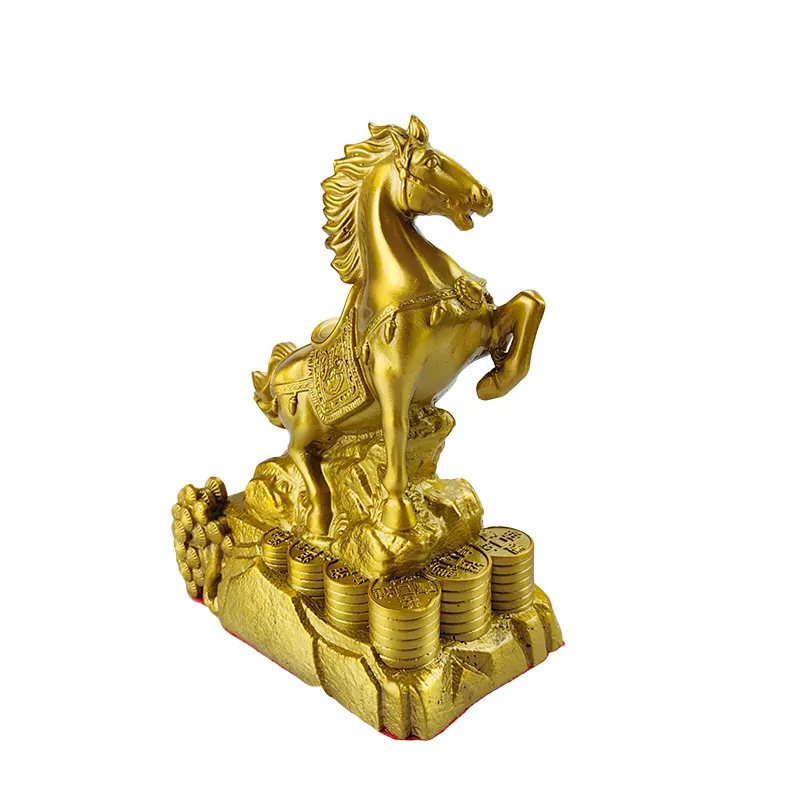 2024 wholesale price copper statue products home fengshui home decor metal golden brass zodiac horse ornaments brass sculpture