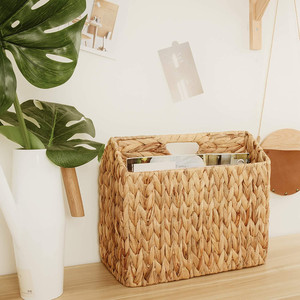 Panier de salle de bain et de jacinthe d'eau, conteneur à Magazine, avec poignées, rangement à domicile ou au bureau polyvalent - Product Image 3