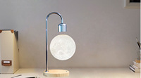 Lampe lunaire flottante moderne et unique avec chargeur sans fil Qi intégré, lumière LED décorative chaude pour la maison et le bureau