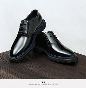 Chaussures pour hommes en cuir brillant, faites à la main - Nouveau style 2025, chaussures habillées décontractées, brogues à plateforme, bout pointu, chaussures Oxford pour un usage décontracté - Product Image 5
