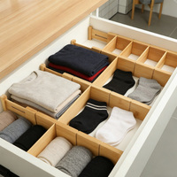 Organisateur de tiroir pliable et réglable pour couverts, ustensiles de cuisine et maquillage, avec séparateurs de rangement