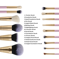 Kostenlose Probe Private Label 15-teiliges Professionelles Set: Lidschatten, Foundation, Puder, Concealer, Augenbrauenstift, Eyeliner, Mascara, Synthetisch