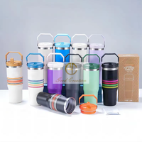 Gobelet en paille stan flip de 30oz en acier inoxydable 20 oz en acier inoxydable 304 tasse à café stan à double paroi avec couvercle rabattable