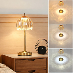 <b>Led</b> Table Lamp With Glass Shade Touch Control Warm White <b>Light</b> For Bedroom Nightstand Decor - Product Image 1