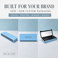 Palette de maquillage personnalisée 26 couleurs, boîte en métal, boîte en fer blanc, boîte en tôle avec plateau de rangement optimisé, impression, cosmétique, usine OEM, vente en gros