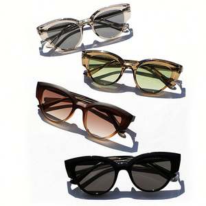 Gafas de Sol Personalizadas con Logotipo, Moda 2025, Color Caramelo Vintage, Montura Transparente, Protección UV400, TR90, Estilo Ojo de Gato para Mujer - Product Image 1