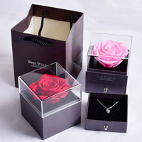 Valentines Moeder Dag Cadeau Geconserveerde Rozen In Acryl Doos Bewaarde Rozen Doos Met Ik Hou Van Je Ketting Cadeau