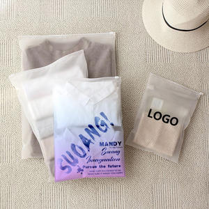 EN15343 Recyceltes Logo-Selbst aufkleber Druck verschluss Kleidung Verpackung Ocean Bound Kunststoff Reiß verschluss taschen mit Schieber für Kleidung Verpackung - Product Image 2