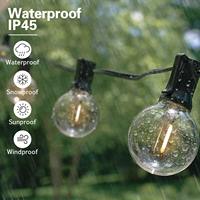 Guirlande lumineuse extérieure étanche 25 pieds 10 LED G40 pour cour de mariage, noël, patio, jardin, hôtel,