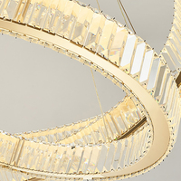 Lustre suspension en cristal lumière décor plafond acier inoxydable fer salon haute suspension luxe LED moderne OGS / OEM