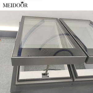 Puits de lumière électrique automatique en aluminium coulissant, puits de lumière en métal, couvre-toit pliant en verre, puits de lumière pour maison - Product Image 6
