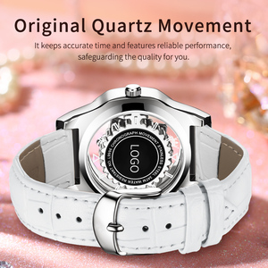 Montre pour <span class=keywords><strong>femme</strong></span> OEM 9996, mode, étanche 3ATM, mouvement à quartz, bracelet en cuir de haute qualité, boîtier en alliage - Product Image 4