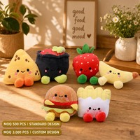 Paire de jouets en peluche magnétiques Velboa certifiés, adorables aimants en forme de nourriture pour la décoration du réfrigérateur, personnalisables OEM