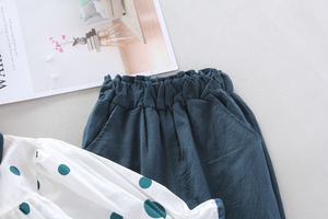 Wholesale Baby Clothes Girl <b>Pants</b> and Long Puff Sleeve Dot Skirt Blouse Sets Autumn - Product Image 5